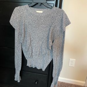 Vestique long sleeve ruffle sweater